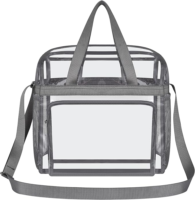 USPECLARE Clear Tote Stadium Approved, Security Travel & Gym Clear Bag for Work Sports Games Concerts