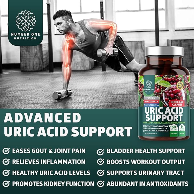 Number One Nutrition N1N Premium Uric Acid Support and Men's Multivitamins, All Natural Supplements to Support Energy Levels, Prostate Health and Urinary Tract Functions, 2 Pack Bundle