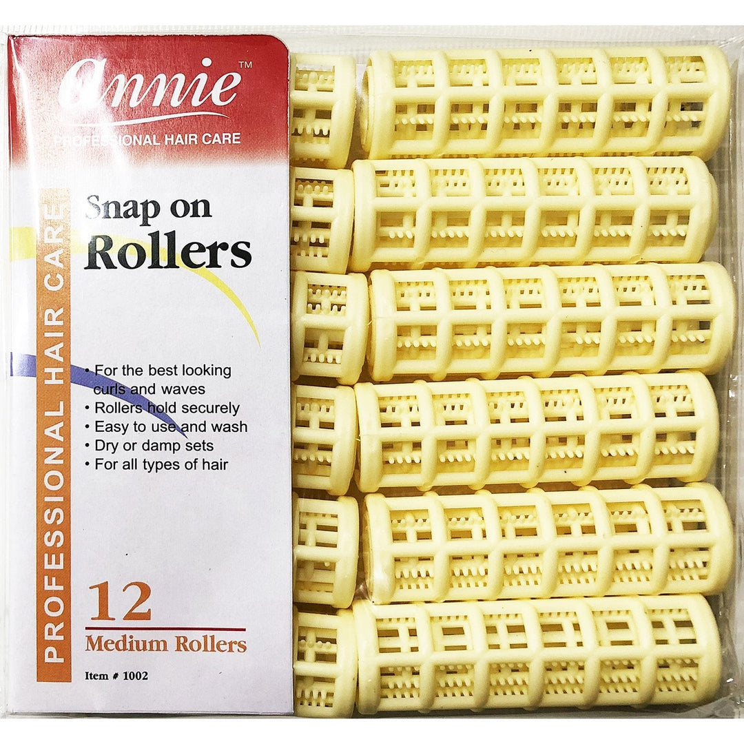 Annie | Snap-On Rollers | Size M | 12Ct | Yellow