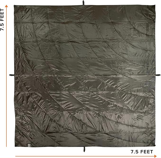 Arcturus Large Insulated Woobie Camping Blanket 7.5 x 7.5 FT - Dual-Sided with Rugged Waterproof Exterior, Quilted Insulated Interior - Portable Carry Bag Included