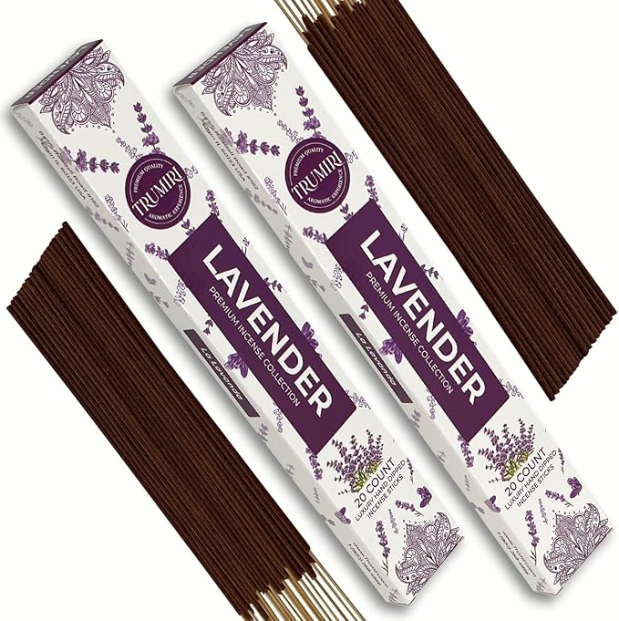 Lavender Incense Sticks - Incienso de Lavanda - Total 40 Insence-Sticks - Dual Pack of 20 Insense - Inciensos - Inscents - Natural Non Toxic Ingredients - Incents - Incence - Inscense - Insents