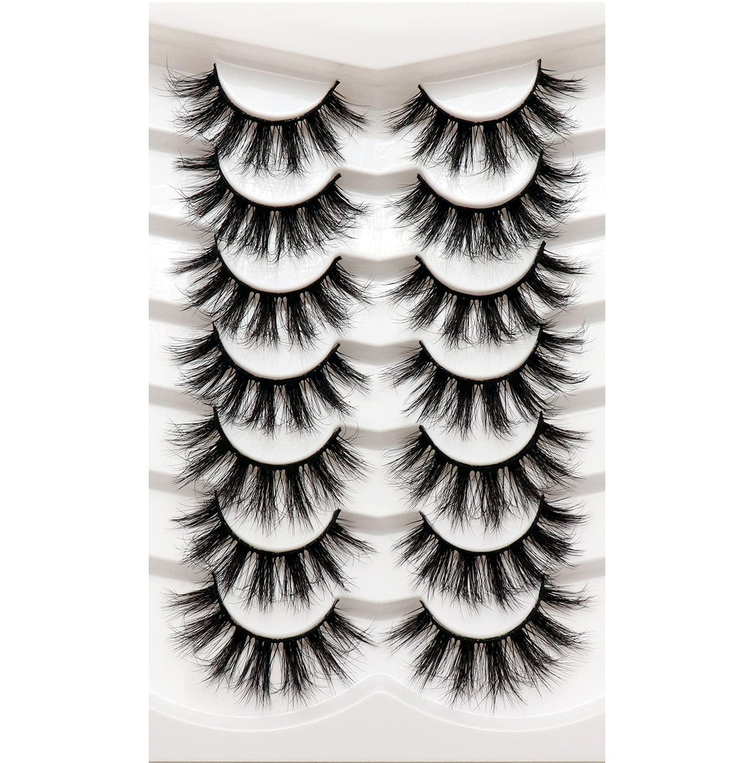 Losha Lashes Natural Fluffy Faux Mink Eyelashes Handmade Wispy Lashes 7 Pairs Pack False Lashes For Eye Makeup