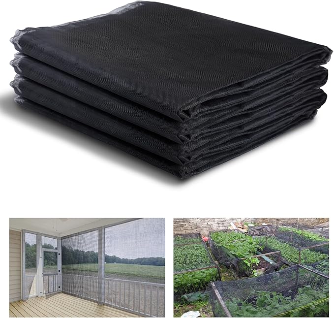 Stronger Garden Mesh Netting - 10 x 33 ft PPT Nano Bird Net Barrier, Mosquito Netting Screen for Outdoor Plants Vegetables Patios Balconies Terraces, Shading Rate 33% (Black)
