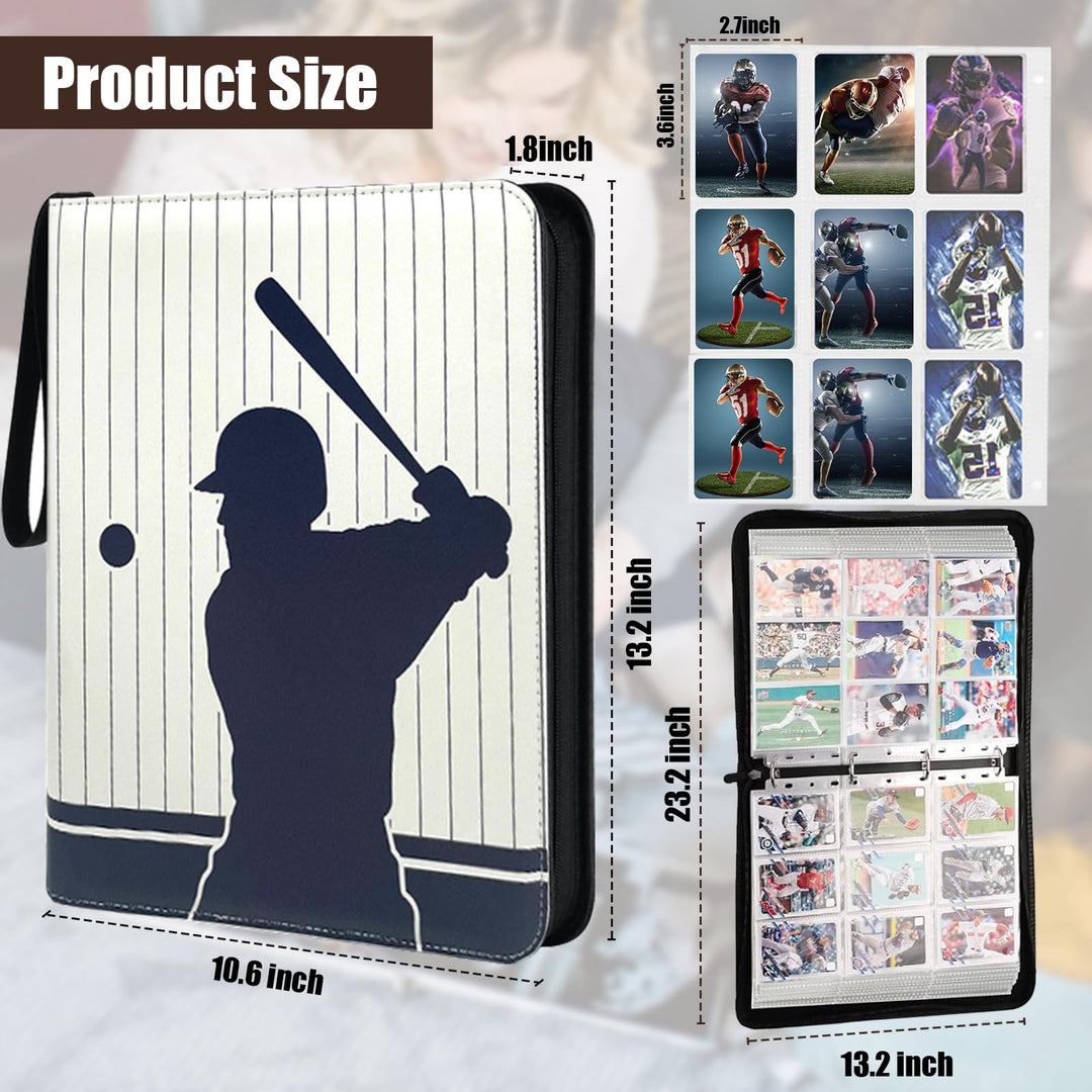 Zxojd Card Binder 720 Pockets, Trading Card Binder with Sleeves, Baseball Card Binder, Trading Card Albums Sports Card Binder Collectible Fits 720 Cards with 40 Removable Sleeves (Blue)