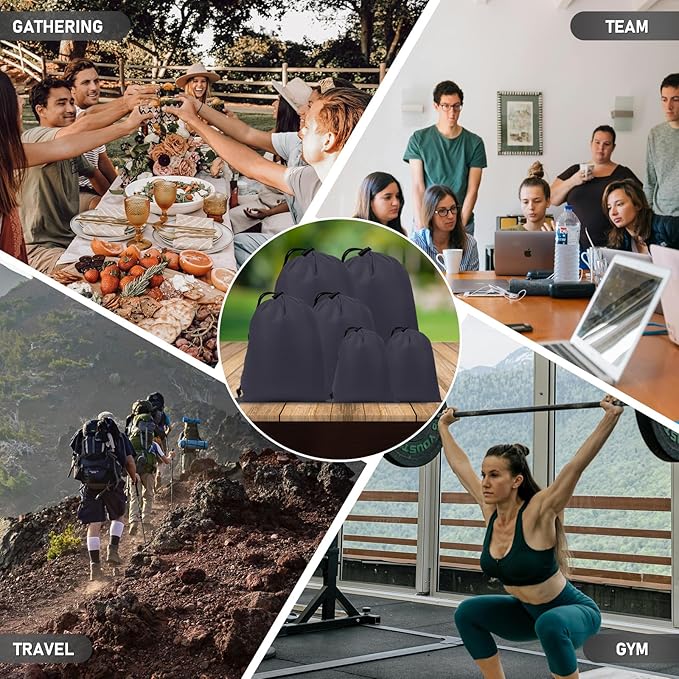 iMucci Upgrade Waterproof Drawstring Bag Sack Nylon Bag Ditty Bag for Gym Traveling, Hiking, Yoga, Shopping