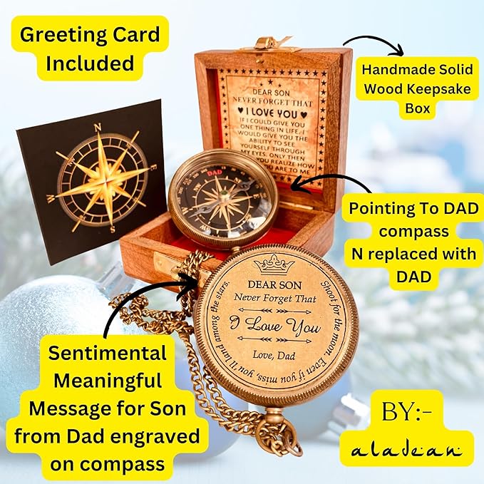 Inspiration Gift for Men Women Engraved Compass - Go Confidently - Thoreau Quote, You're Awesome Employee, Coworker Meaningful Gift for him her