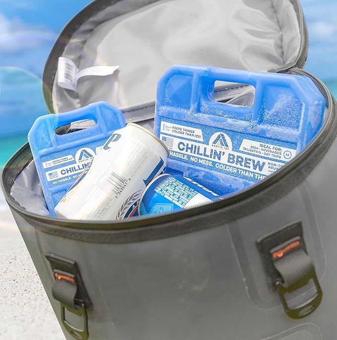 Arctic Ice Chillin' Brew Series Long Lasting Reusable Ice Pack - Freezes at 28° Fahrenheit - Designed to Keep Beverages Colder Than Ice