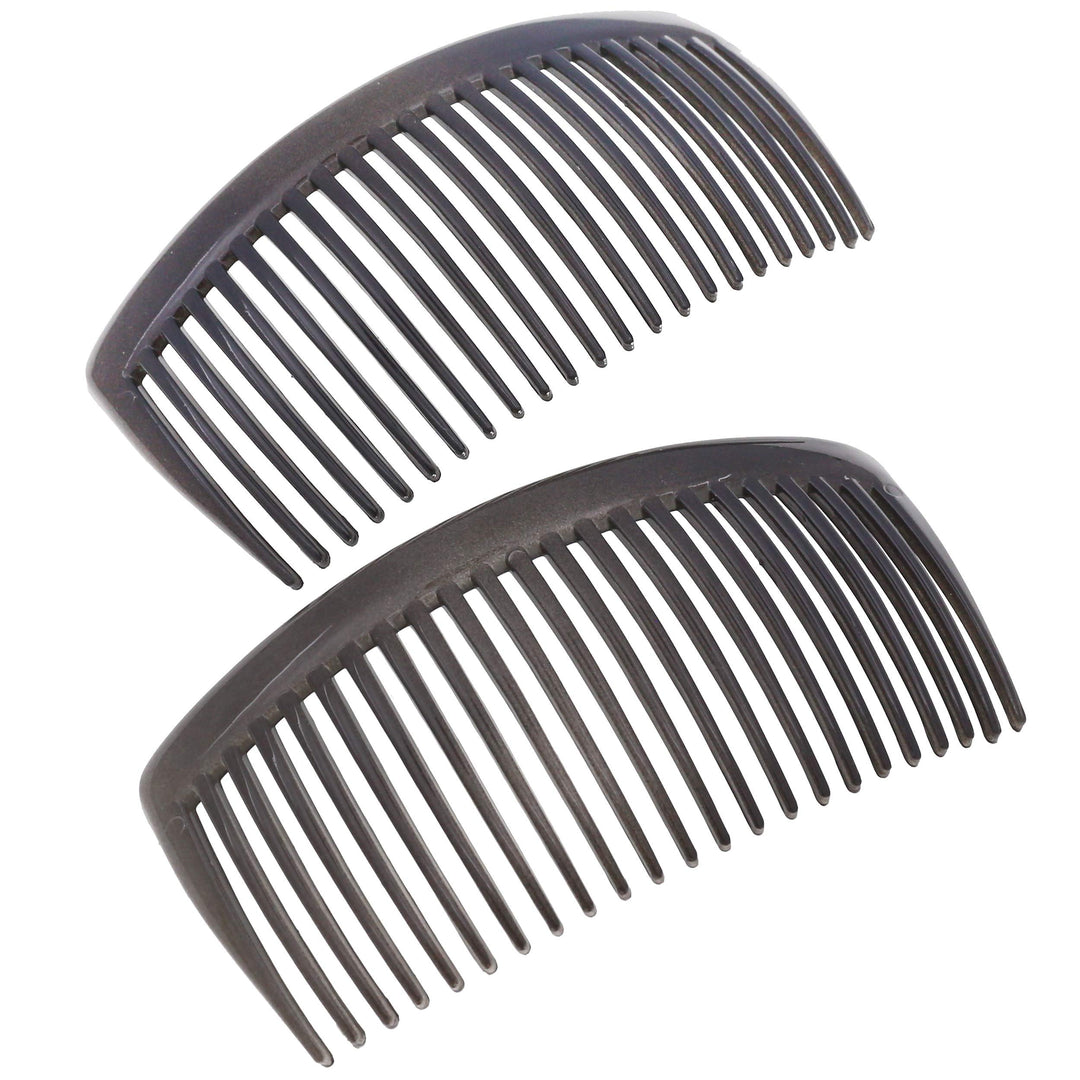 Camila Paris Cp3023 French Side Combs Large Curved, Gray French Twist Hair Combs Decorative, Strong Hold Hair Clips For Women Bu
