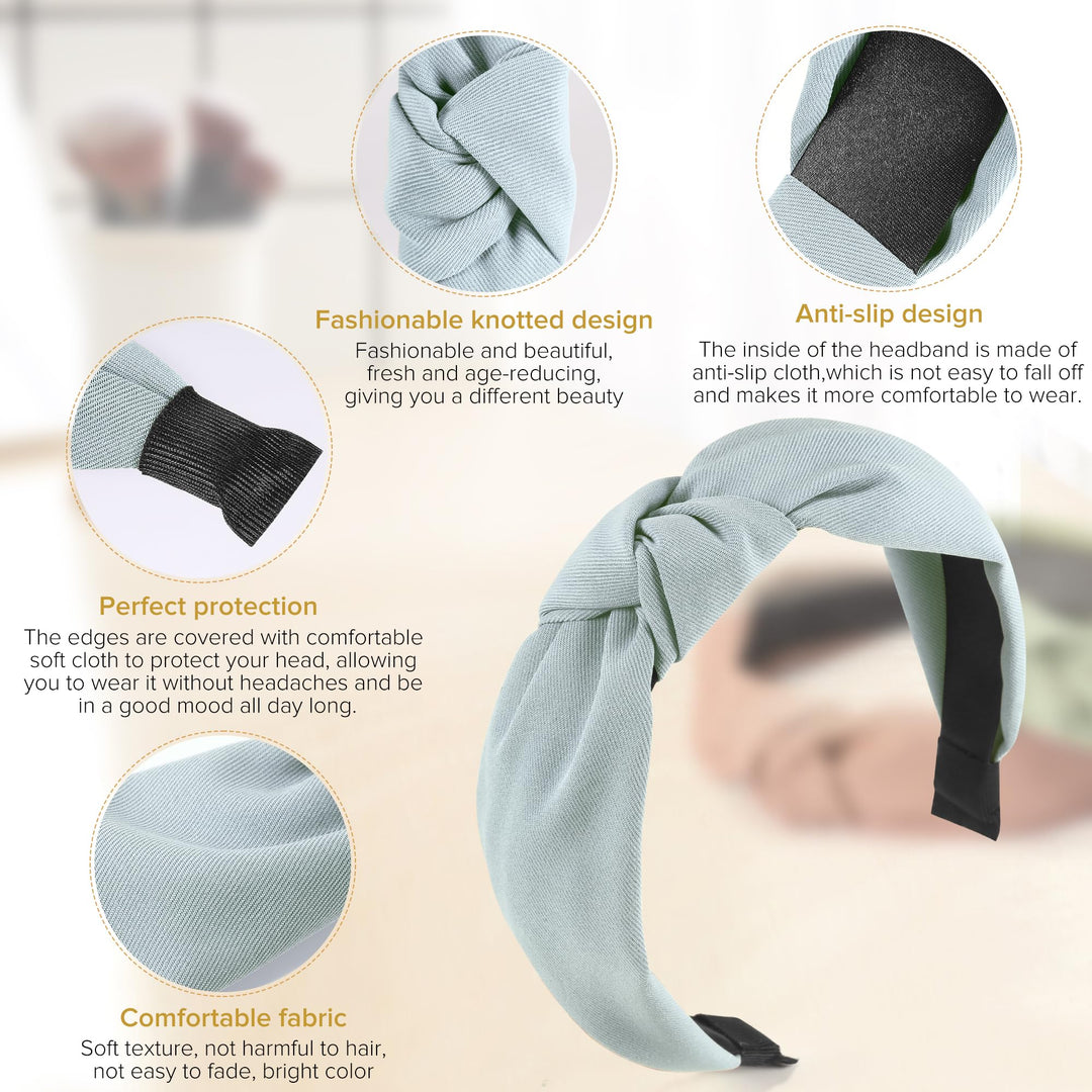 DiyJibb Headbands for Women Girls - 6PCS Stylish Top Knotted Headbands - Knotted Headband for Women - Head Bands Wide Hairband Hair Accessories