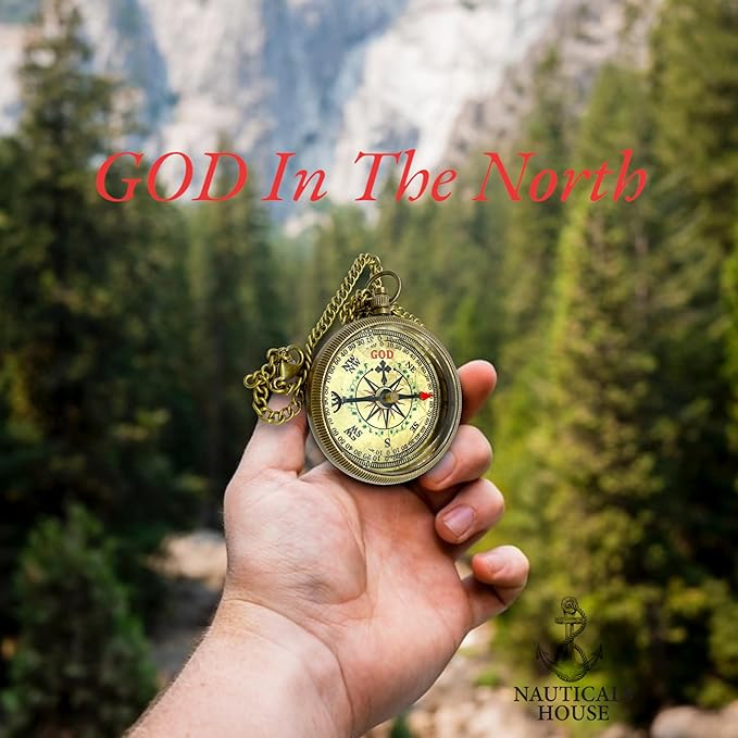 Bible Verse Brass Compass – “I Will Guide You and Watch Over You” (Psalm 32:8) | Christian Gift for Boys, Girls, Teens, Adults | Faith Keepsake for Graduation, Baptism, Confirmation, Prayer Gift