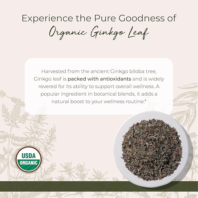 Ginkgo Leaf Cut & Sifted Organic - 4 Oz