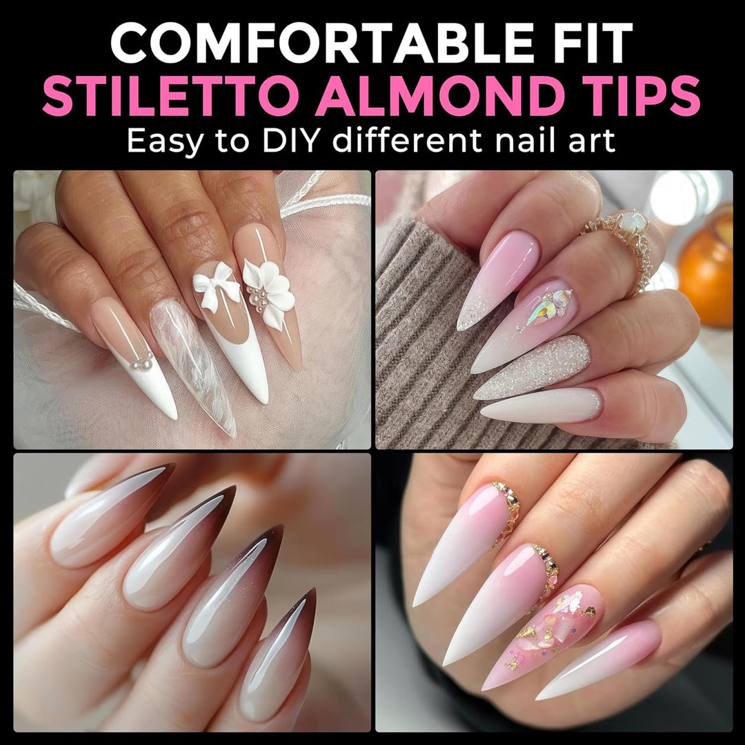 XXL Square Gel Nail Tips | 120 PCS Extra Long | No C Curve | DIY Home Use