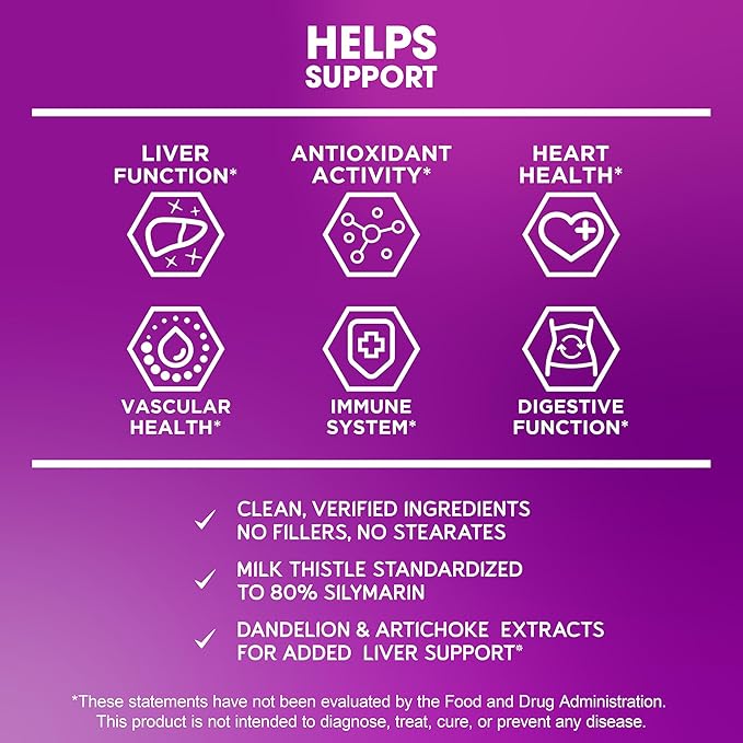 BioEmblem USDA Organic Liver Cleanse - 80% Silymarin Milk Thistle Extract for Liver Health and Liver Function with Dandelion & Artichoke Extracts - 100% Vegan, Non-GMO - Herbal Liver - 60 Capsules