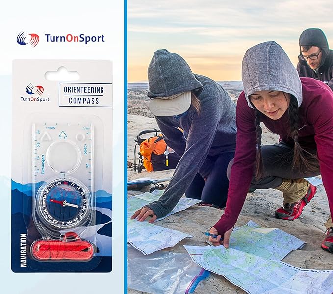Orienteering Compass - Hiking Backpacking Compass | Advanced Scout Compass Camping and Navigation | Boy Scout Compass Kids - Children Compasses for Map Reading - Baseplate Compass Survival