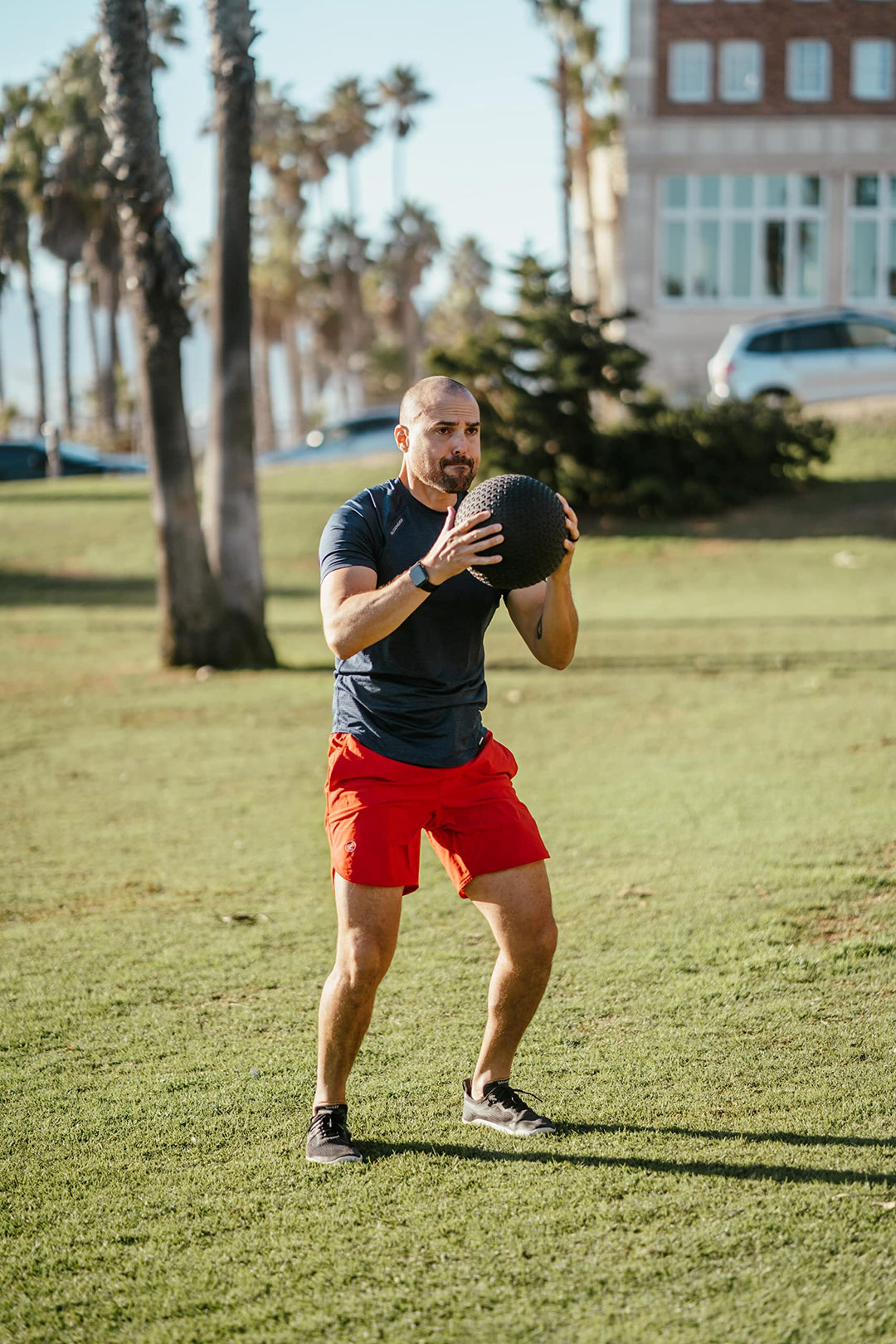 Living.Fit Slam Ball – Durable Heavy-Duty 15 LB Slam Ball for Strength Training, Crossfit, and Functional Fitness – Available in Multiple Weights – Non-Slip Grip, Versatile for Full-Body Workouts