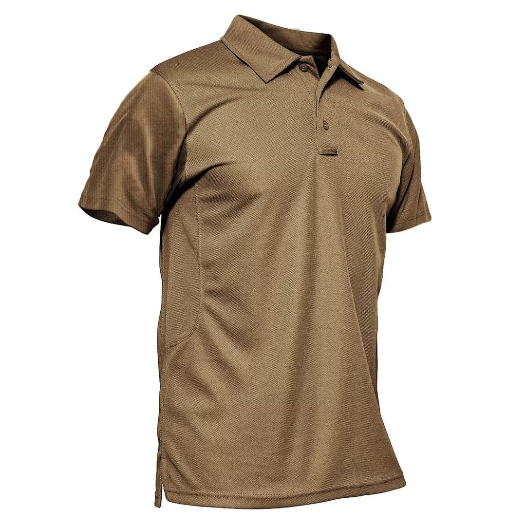 MAGCOMSEN Mens Polo Shirts Short Sleeve Work Shirts Golf Shirts Casual Shirts Quick Dry Shirts Summer Shirts Brown S