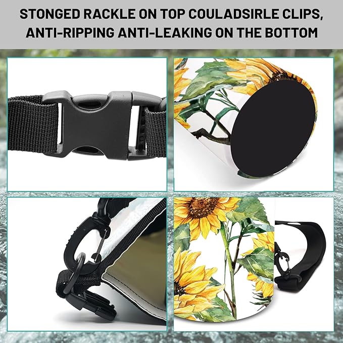 Waterproof Dry Bag,Roll Top Summer Sunflowers Waterproof Backpack 5L/10L/20L Floating and Lightweight Bags for Kayaking, Boating, Fishing, Swimming and Camping with Waterproof Phone Case