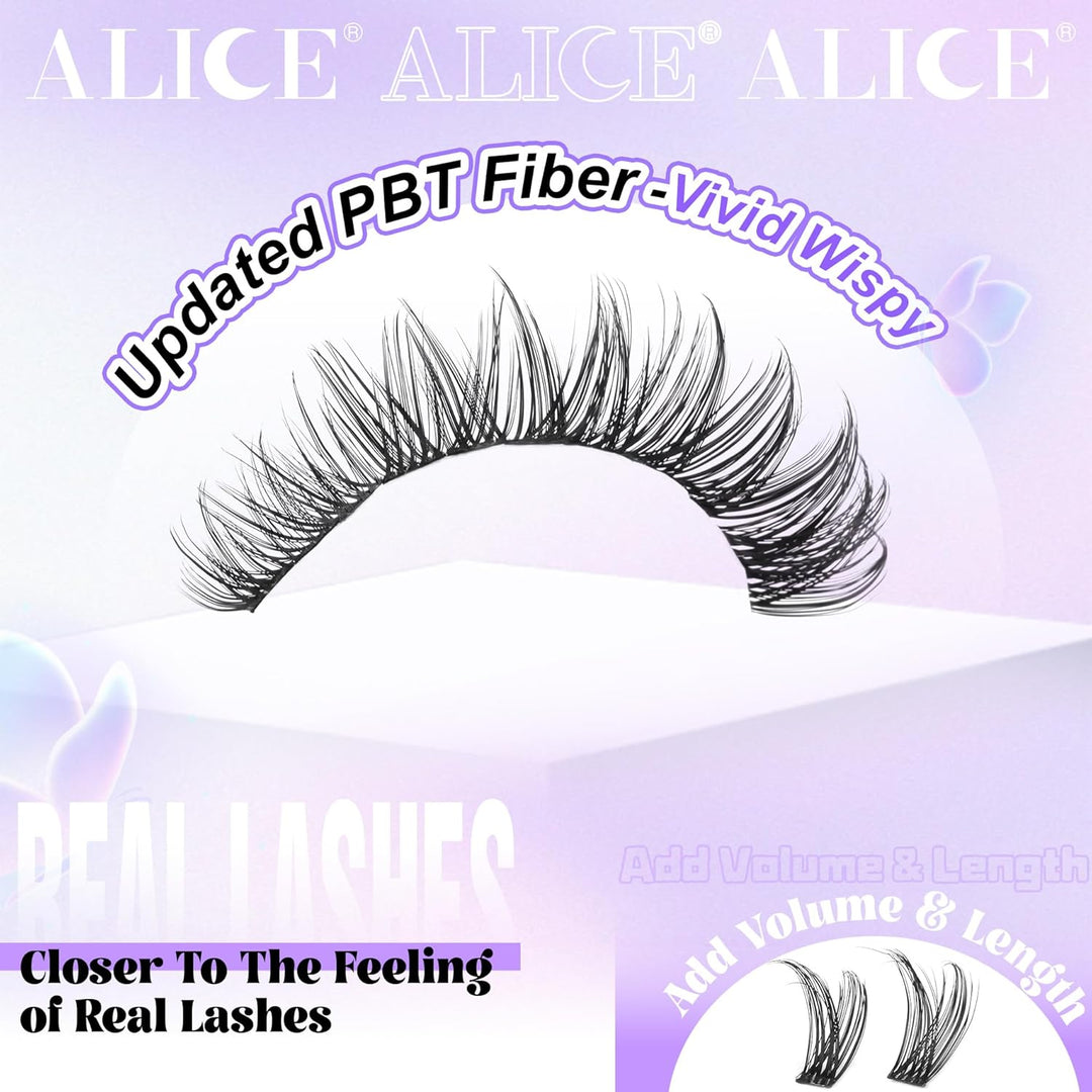ALICE DIY Natural Lash Clusters | Wispy Anime Cat Eye | 10-16mm, 144 Pcs