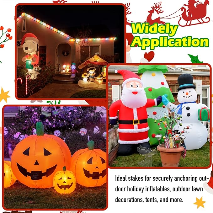 24 Pack Tent Stakes, Stakes for Inflatables, 7.5 inch Heavy Duty Spiral Design Outdoor Tent Stakes, Ground Stakes Ground Anchors Pegs, Yard Lawn Pegs Anchor for Canopy, Camping, Hiking, Beach