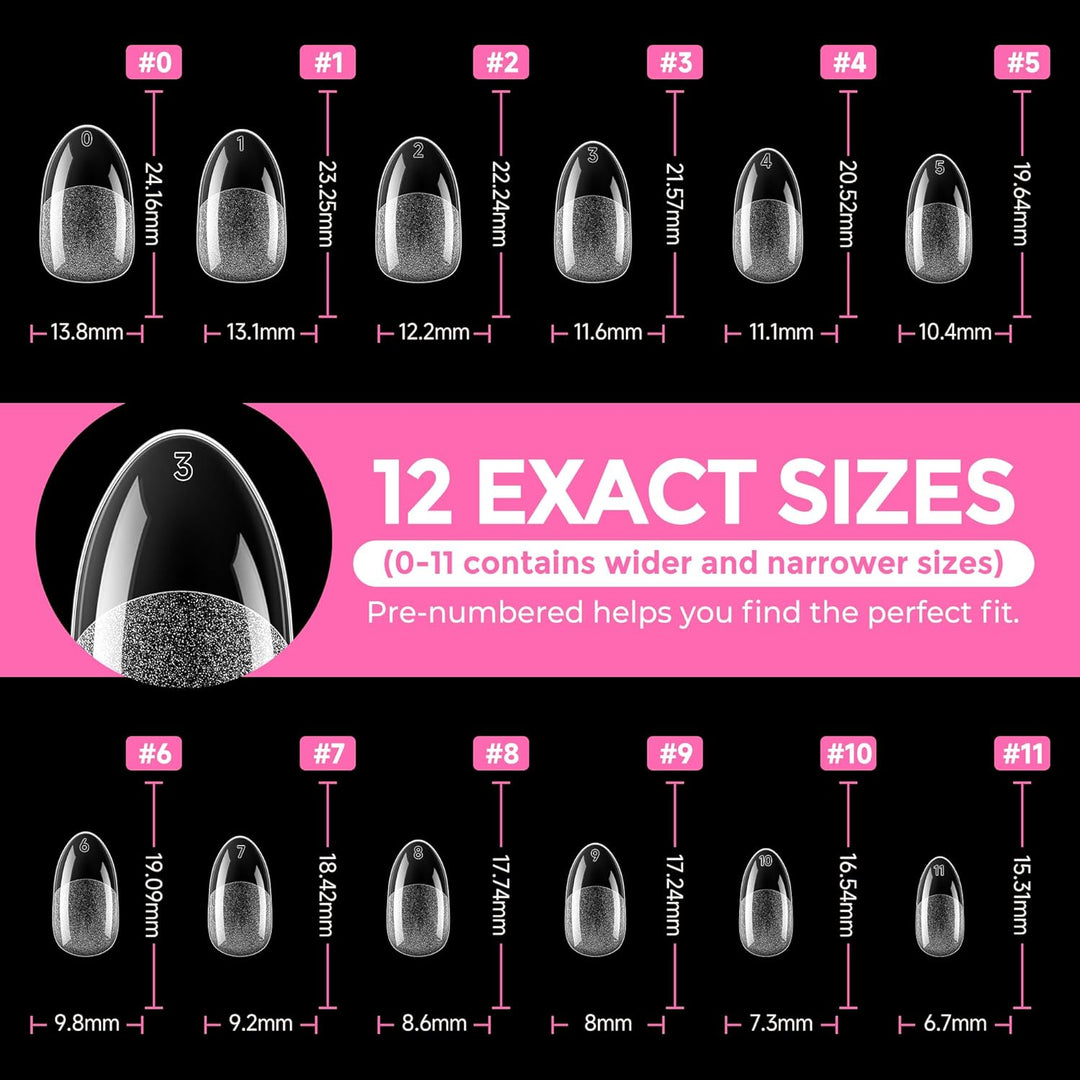 XXL Square Gel Nail Tips | 120 PCS Extra Long | No C Curve | DIY Home Use