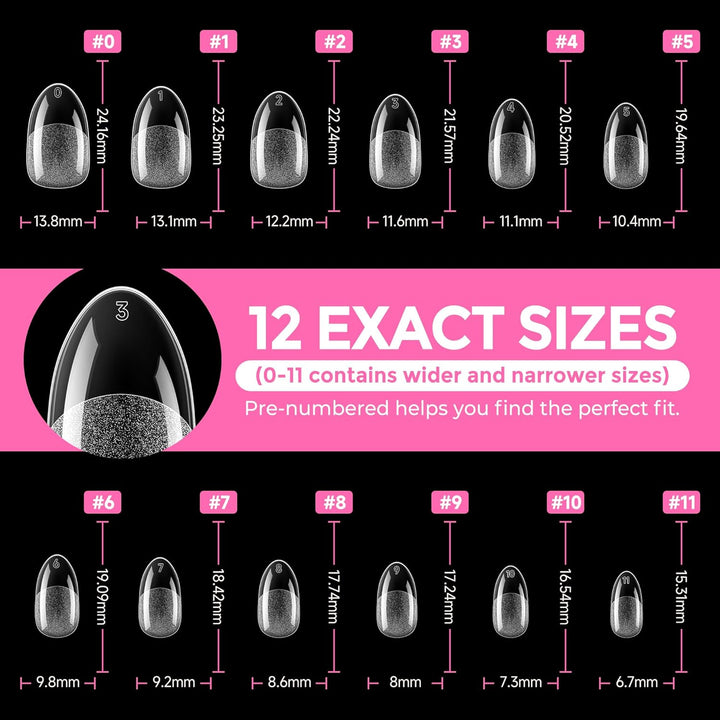 XXL Square Gel Nail Tips | 120 PCS Extra Long | No C Curve | DIY Home Use