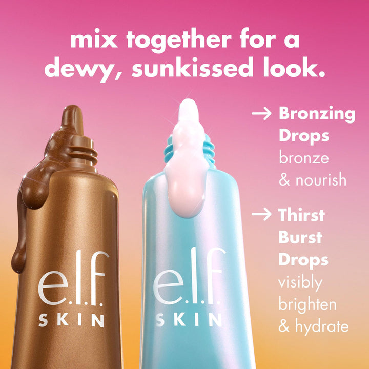 e.l.f. SKIN Hottest Duo: Holy Hydration Thirst Burst & Bronzing Drops Skincare Set, Vegan & Cruelty-Free