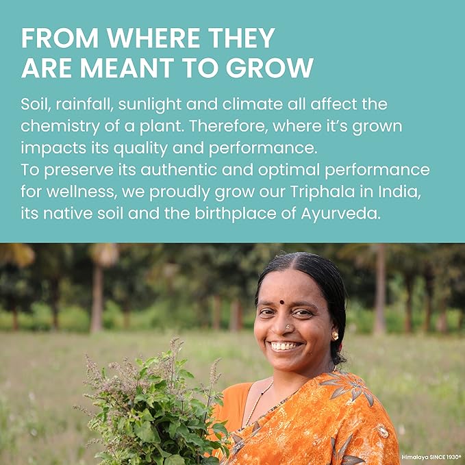 Himalaya Organic Triphala Herbal Supplement for Colon Cleansing, Supports Regularity, Occasional Bloating, Waste Elimination, USDA Organic, Non-GMO, Vegan, 688 mg, 30 Plant-Based Caplets