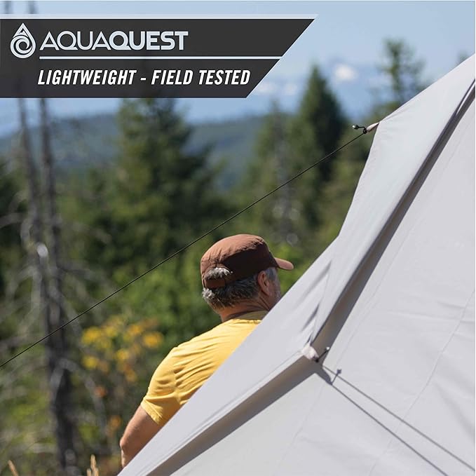 AquaQuest Safari Camping Tarp - Lightweight Durable Rain Fly - Waterproof Camping Essentials for Hiking, Backpacking & Hammock