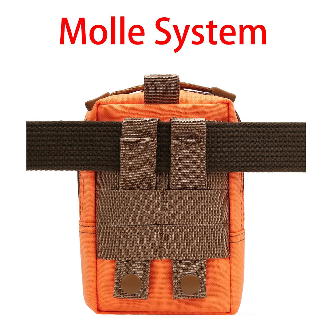 2 Pack Molle Pouches - Tactical Compact Water-Resistant EDC Pouch (Orange)