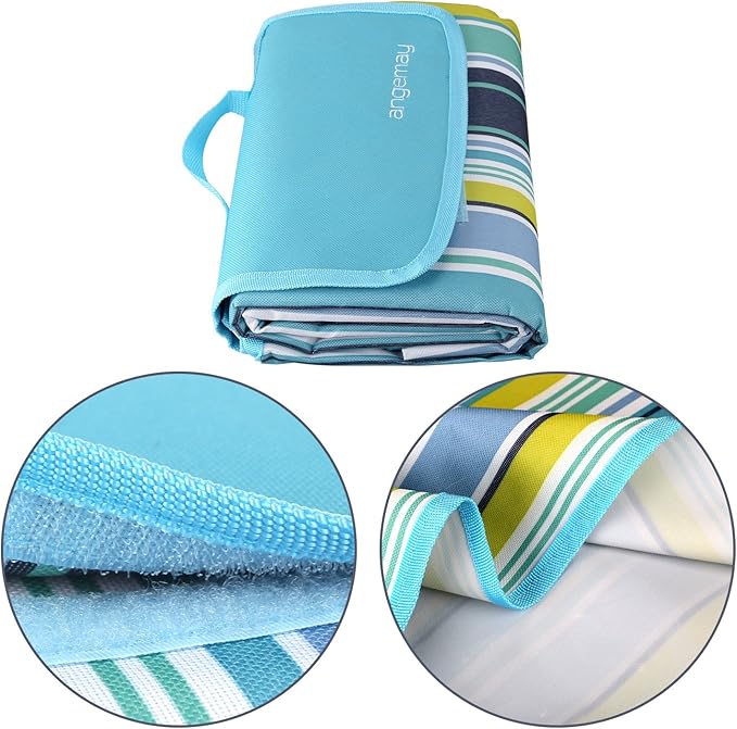 Angemay Outdoor & Picnic Blanket Extra Large Sand Proof and Waterproof Portable Beach Mat for Camping Hiking Festivals