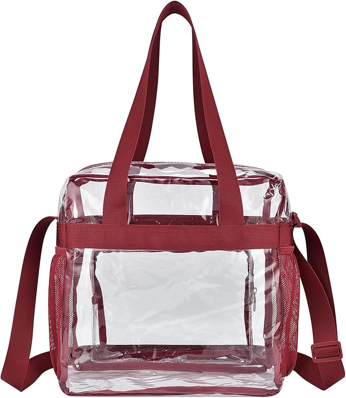 USPECLARE Clear Tote Stadium Approved, Security Travel & Gym Clear Bag for Work Sports Games Concerts