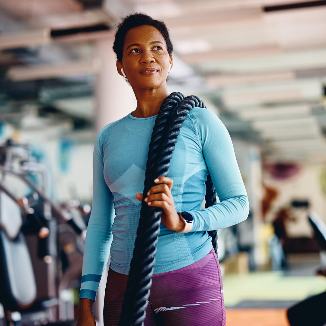 Get Out!™ Workout Fitness Climbing Rope 20’ Foot x 1.5” Inch in Black – Battle Rope for Outdoor and Indoor Gym Exercise