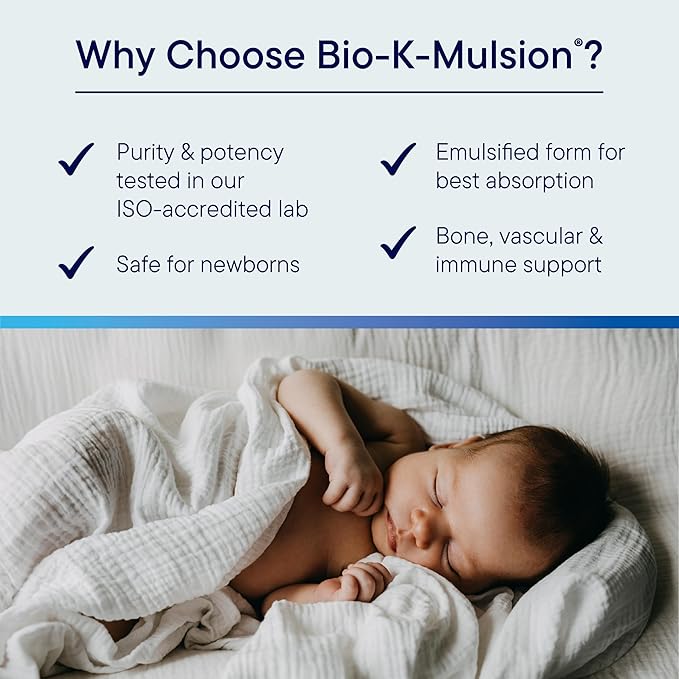 Biotics Research Bio K Mulsion Liquid Vitamin K Drops - 500 mcg/S - Vitamin K1 phytonadione for Adults - VIT K Supplement - Strong Bones, Heart Health, Blood Clotting Support, 1 fl oz