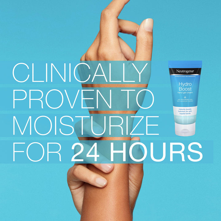 Neutrogena Hydro Boost Hydrating Hand Gel Cream with Hyaluronic Acid for Instantly Quenched, Soft & Supple Hands, Lightweight, Non-Greasy & Quick Absorbing Hand Lotion, Travel Size, 3 Oz