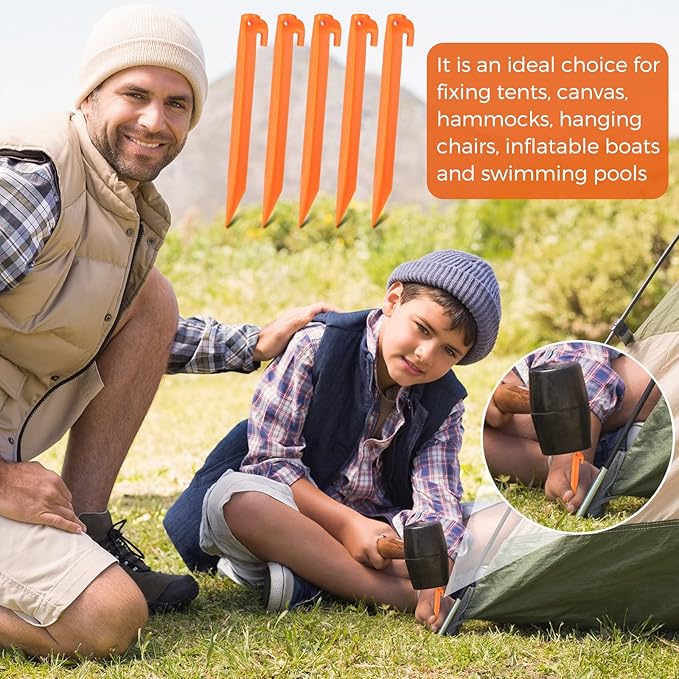 9 Inch Plastic Inflatable Stakes Yard Stakes Replacement Yard Inflatable Accessories for Inflatables Camping Tent Stakes Tent Pegs for Christmas Garden Home Decorations