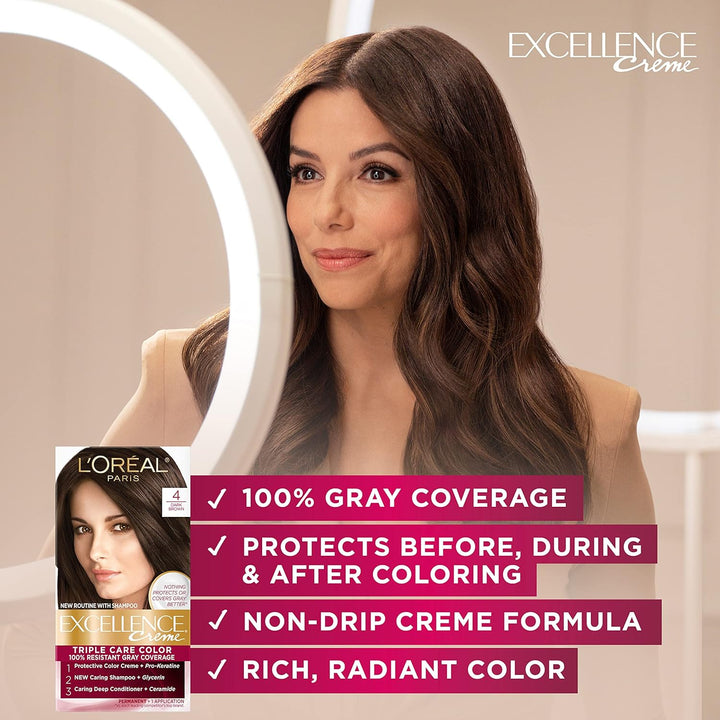 5RB Medium Reddish Brown Hair Color | L'Oreal Paris Excellence Creme – 8 Weeks Gray Coverage