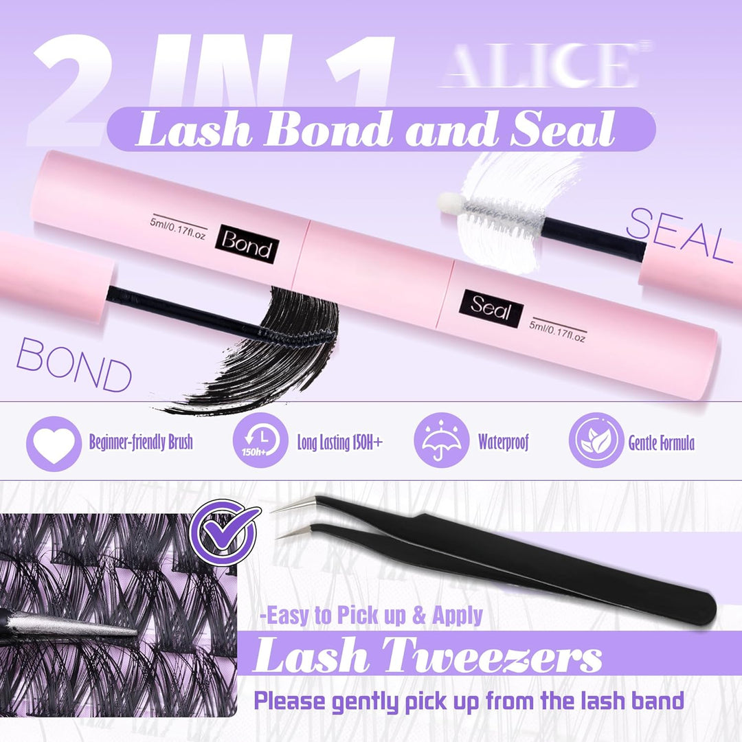 ALICE DIY Natural Lash Clusters | Wispy Anime Cat Eye | 10-16mm, 144 Pcs