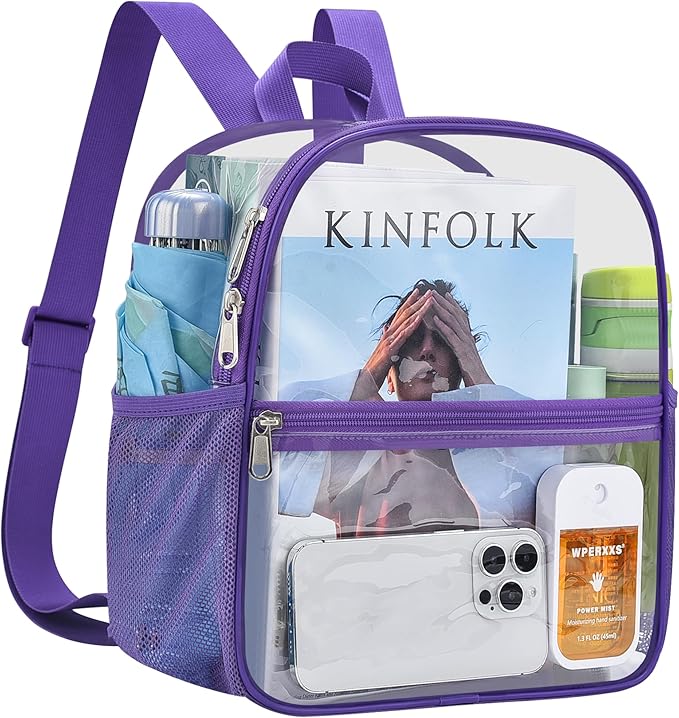 USPECLARE Clear Backpack Stadium Approved 12X11x6, Waterproof Clear Bag Stadium Backpack for Concert Work Sport Event