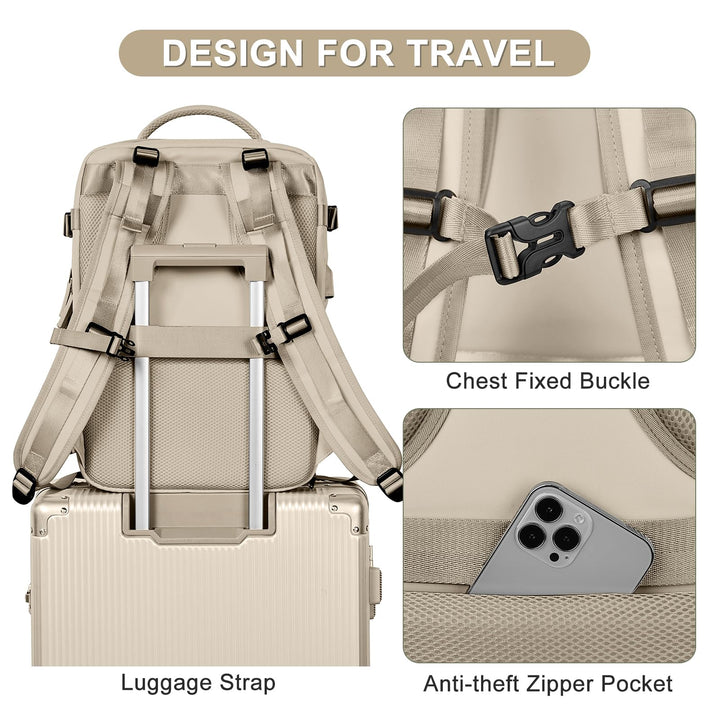 coofay Large Travel Backpack For Women Men Airline Approved Carry On Backpack Flight Approved Waterproof Sports Luggage Backpack Casual Daypack Hiking Backpack