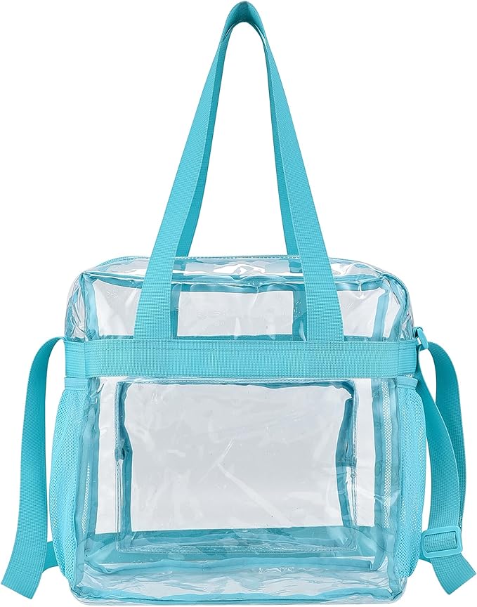 USPECLARE Clear Tote Stadium Approved, Security Travel & Gym Clear Bag for Work Sports Games Concerts