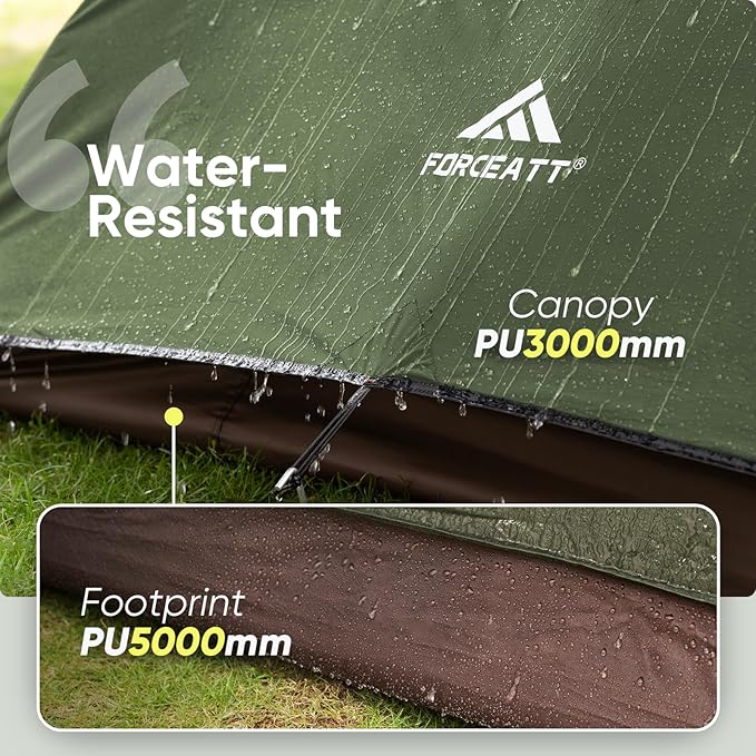Forceatt Camping Tent 2/3/4 Person, Professional Waterproof & Windproof Lightweight Backpacking Tent Suitable for Outdoor,Hiking,Camping, Mountaineering and Travel