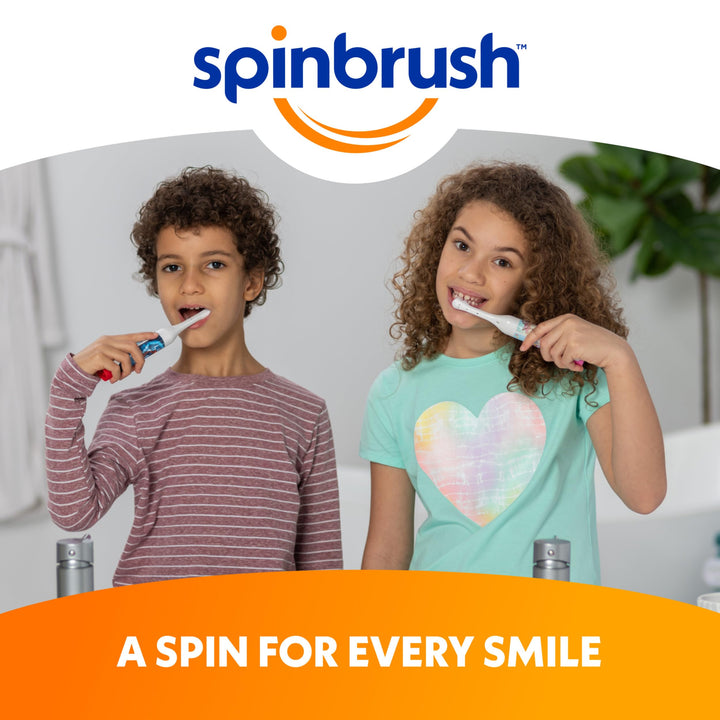 Spinbrush Princess Peach Kid’s Electric Battery Toothbrush, Soft Bristles
