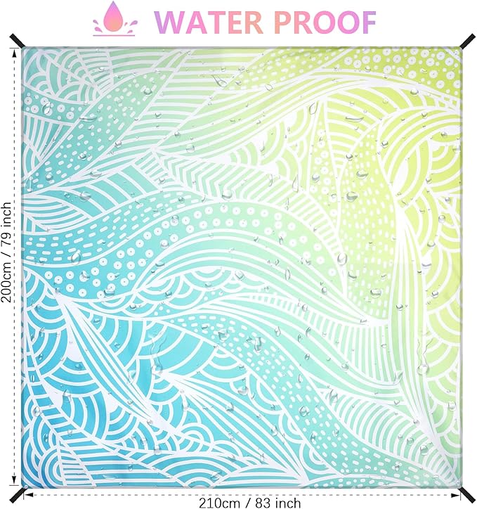 AISPARKY Beach Blanket Waterproof Sandproof, Oversized Large Beach Mat 79" X 83"/120"x108" for 1-8 Adults, Quick Drying&Compact&Lightweight, Picnic Mat Vacation Essentials for Beach Camping Travel