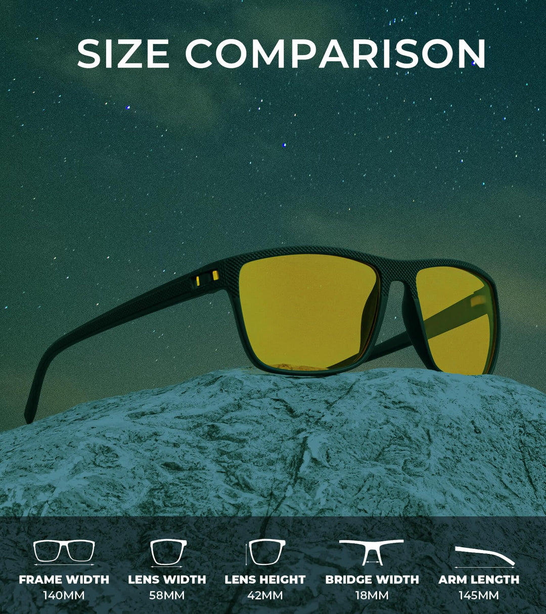 KALIYADI Night Vision Glasses for Men, Lightweight Night Driving Glasses for Driving (Night Vision/Night Vision/Night Vision)