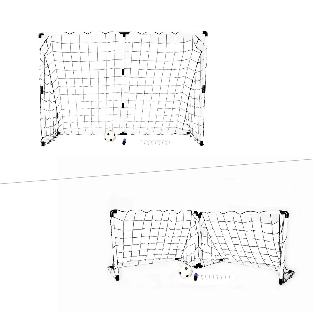 Sport Squad 2-in-1 Dual Use Training Soccer Goal Net Set - Two 3' x 2' or One 6' x 4' - Training Soccer Goal - Easy Assembly and Compact Storage - Great for Kids and Adults