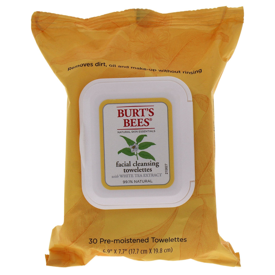 Burt's Bees Facial Cleansing Towelettes, White Tea Extract, 30 Count