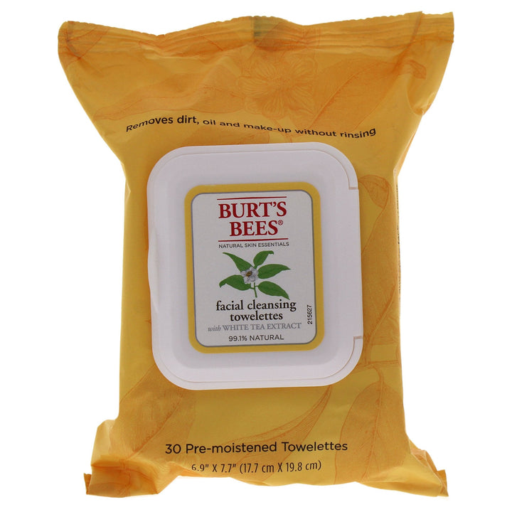 Burt's Bees Facial Cleansing Towelettes, White Tea Extract, 30 Count