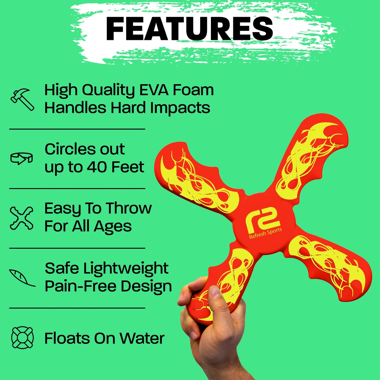 Boomerang for Kids - It Really Does Fly Back - Fun & Easy to Use Toy Gifts for Boys & Girls - Soft Foam Design Allows for Safe Play & Great Beginner Toy Gift Idea Kids Boy Birthday Gift Ideas Stuffers