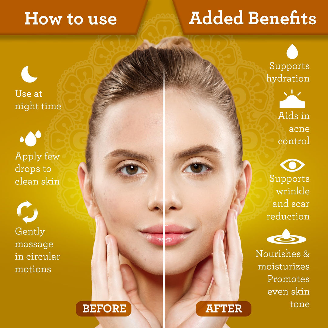 GuruNanda Castor Oil (8 Fl oz), 100% Pure, Cold Pressed & Hexane-Free, Hydrating Carrier Oil, Natural Castor Oil for Hair, Eyebrows & Eyelashes Growth