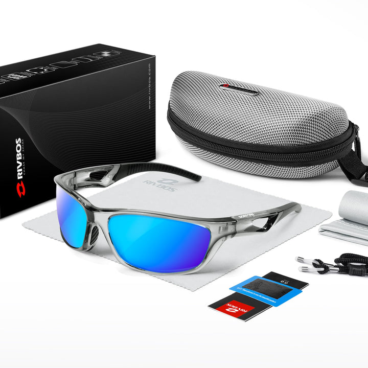 RIVBOS Polarized Sports Sunglasses Driving Sunglasses Shades for Men Women Tr90 Frame for Cycling Fishing Running RB831